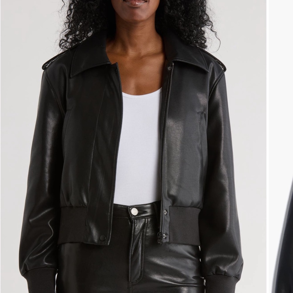 Hudson Waterproof Faux Leather Aviator Jacket